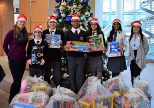 Students present the Markham Stouffville Hospital with toys and a financial donation