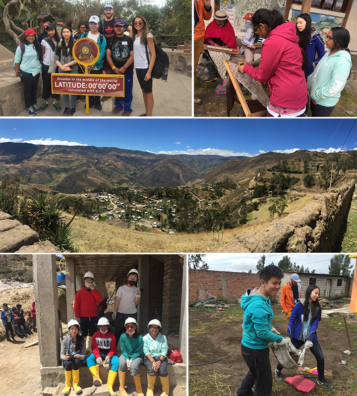 composite image of high school WE trip to Ecuador